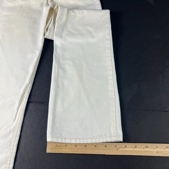 VTG 80s Levi's Girls 12 Reg 31333-3522 Slim Boot Cut Ankle Beige Polyester Pants - Picture 10 of 16